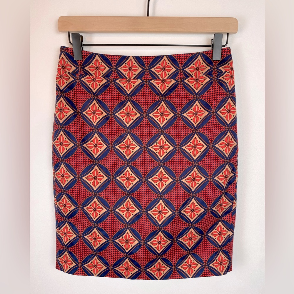 ANN TAYLOR PETITE Navy Coral Career Skirt | Size 0P